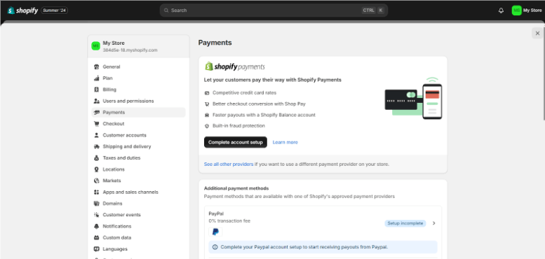 Set Up Shopify Payments